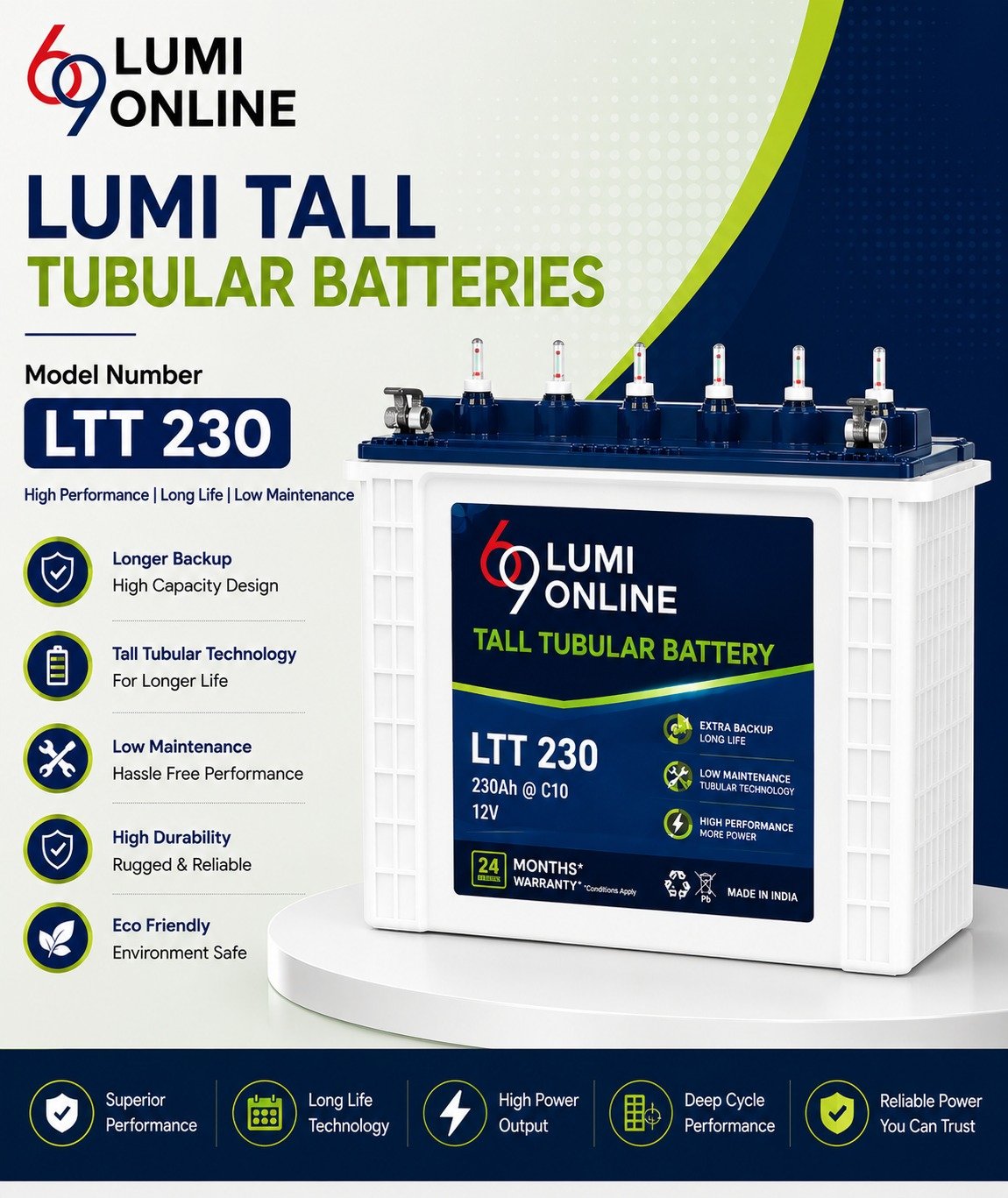 LTT230 Tall Tubular Battery